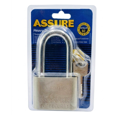 ASSURE 60MM Heavy Duty Padlock LONG SHACKLE
